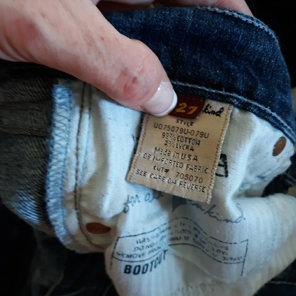 7FAMK Bootcut Denim Mid Rise Blue Jeans Sz 27 - Picture 8 of 8